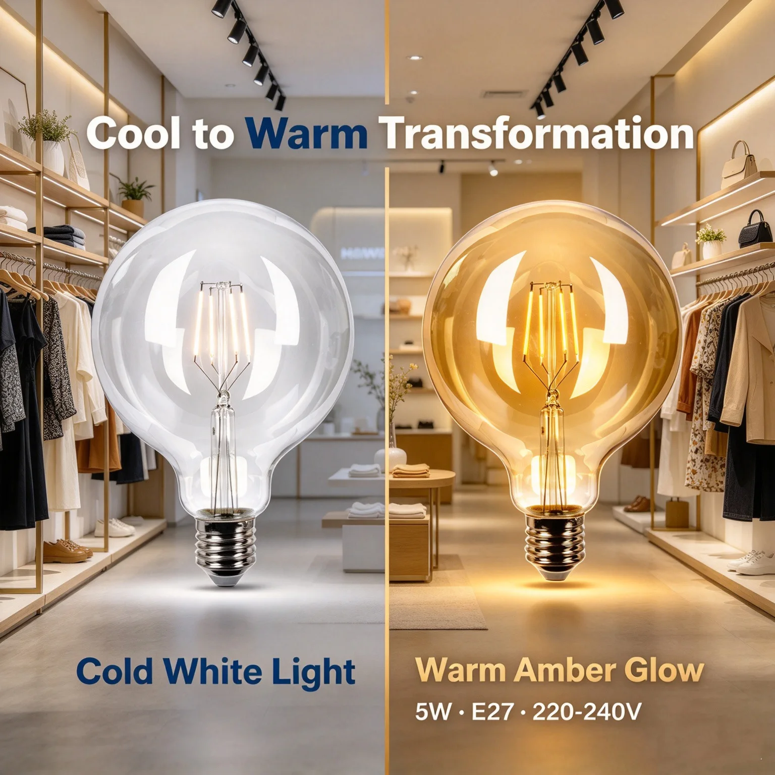Vintage LED Filament Edison Bulb G125 Globe E27 5W AC220V 2700K Warm Amber Glass Retro Lamp 1 PC For Home Cafe Pendant Lighting - view 5