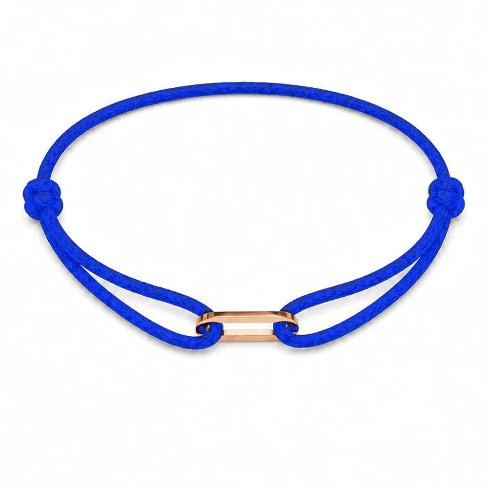 Zalman Einfaches Rundes Ovales Schnallen-Armband Geflochtenes Verstellbares DIY Buntes Seil-Armband für Damen und Herren Edelstahl-Schmuck