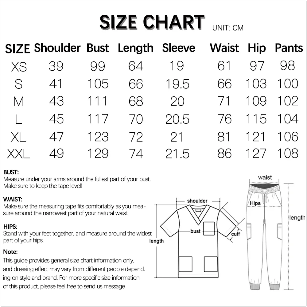 High Quality Uniforme Medical Nurse Uniforms Scrubs Set Women's Modern V-Neck Top Pockets Pant Hospital Doctor Surgical Workwear