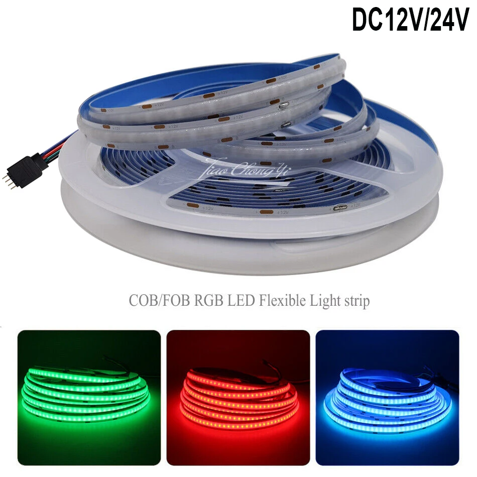 

RGB COB LED strip light DC24V 840LEDs/m 12V 810LEDs/m High Density Flex LED Tape Light Dimmable FOB Linear Ribbon 0.5M- 5M