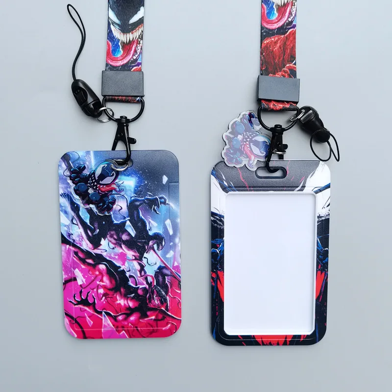 Venom Card Holder Lanyards for Keychain Pendant Superhero Movie Card Holders Neck Strap Door Badge Holder Credencial Gifts