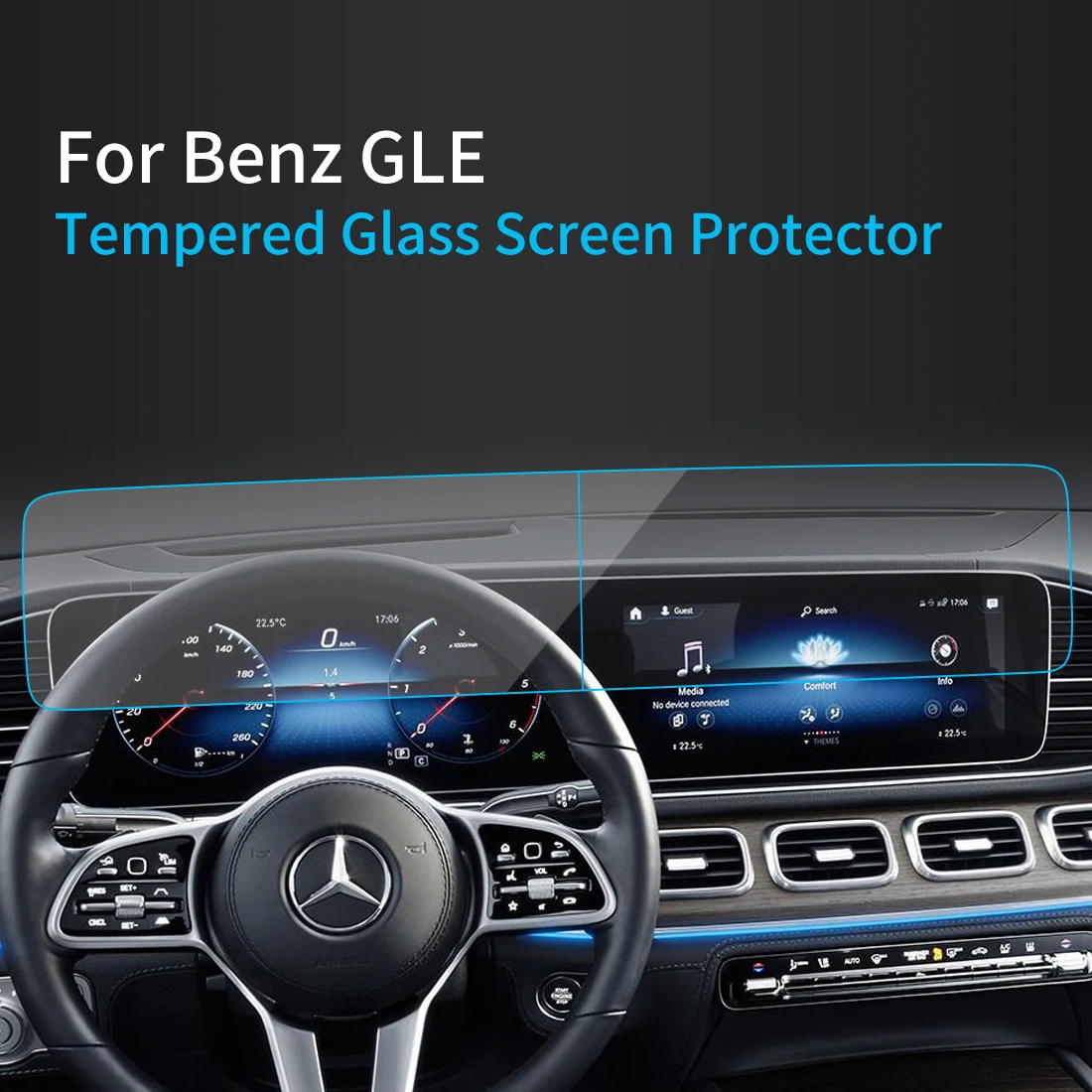 Car Stickers Screen Protector For Benz GLE 2023 Navigator Display Tempered Glass Protective Film Car Accessories For Vehicles