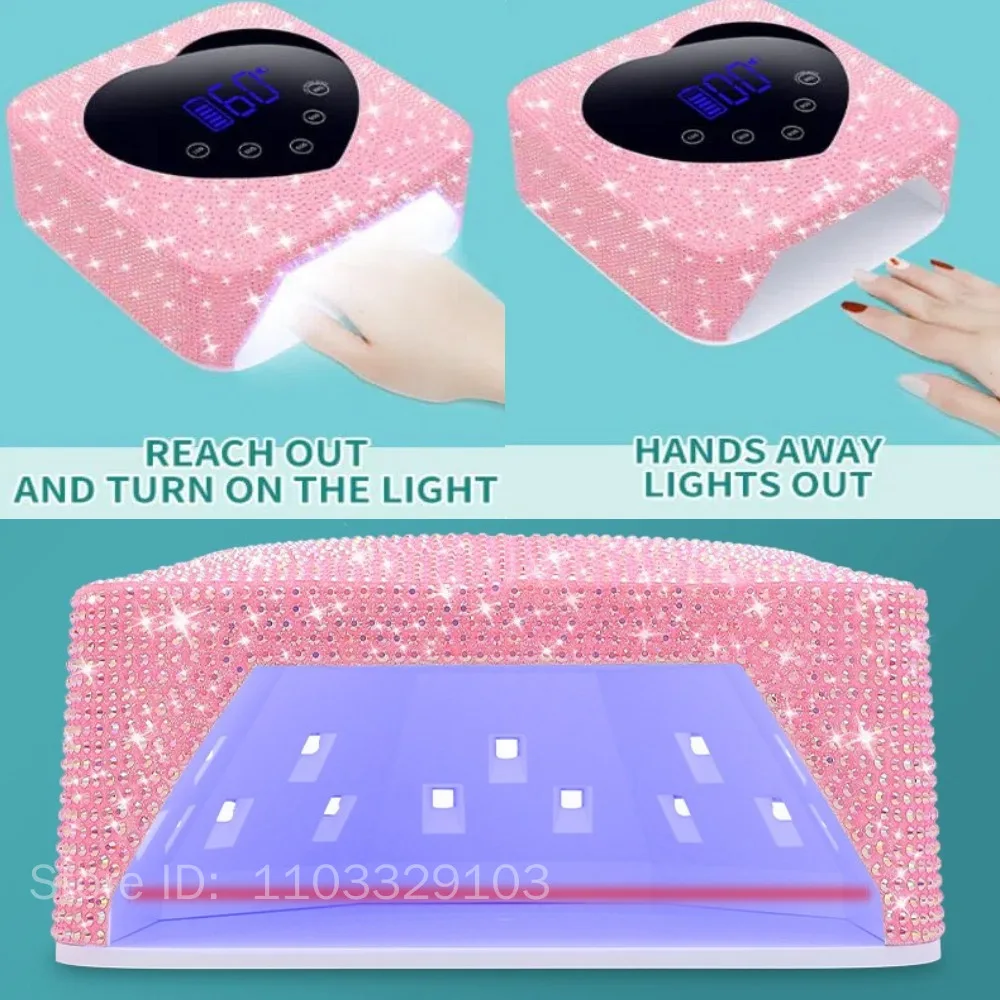 Rechargeable 72W UV LED Nail Lamp For Nails 30LEDS Wireless Gel Polish Curing Lamp With Large Screen Professional Nail Equipment