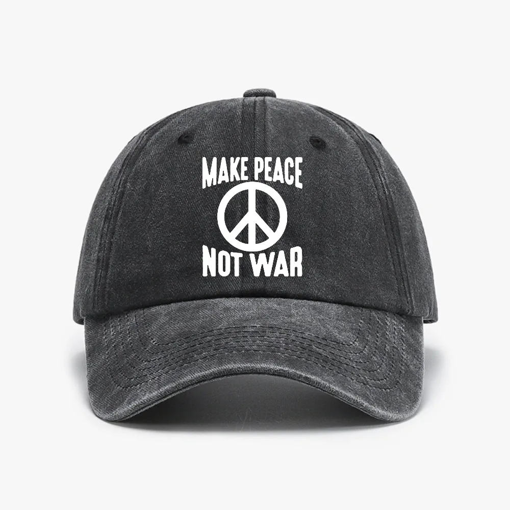 

Make Love Not War Vintage men hat fashion Vintage Washed Denim baseball cap Stop the Wars No War Graphic women sun hats