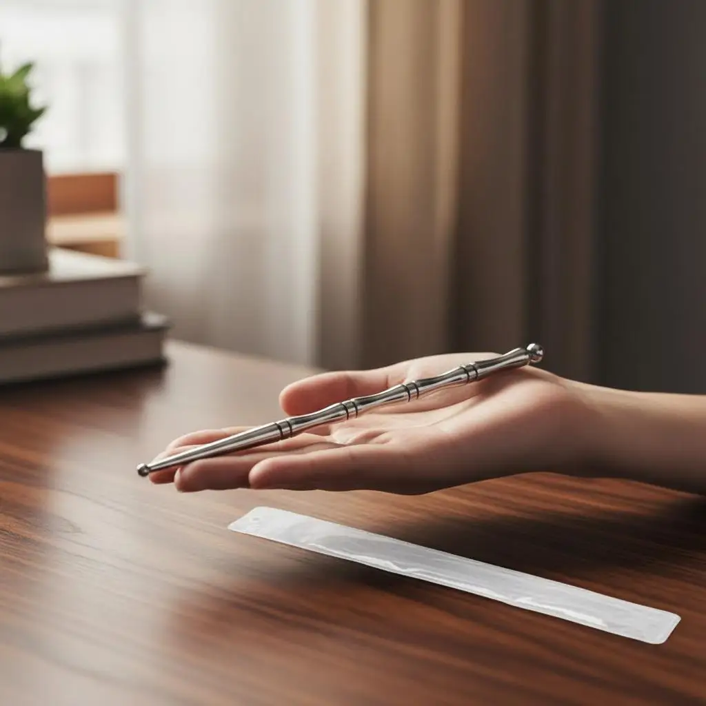 

Stainless Steel Acupuncture Pen - Dual Head Massage Tool For Deep Tissue Trigger Points & Acupressure Steel Acupressure Pen