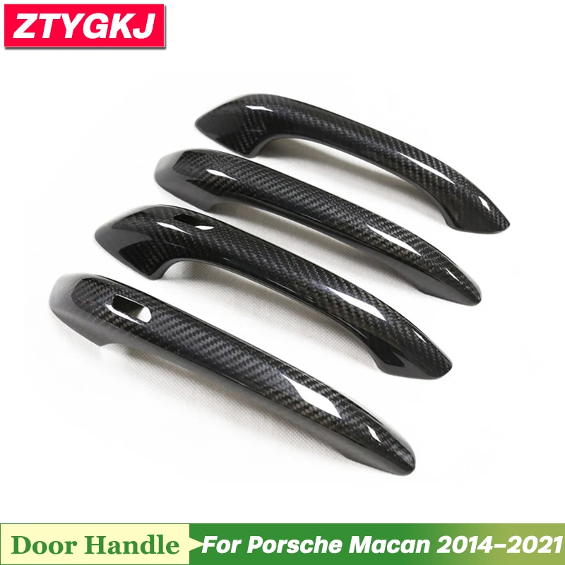 Hot Sale Sticker Installation Dry Carbon Fiber Material Exterior Door Handles For Porsche Macan 2014-2021