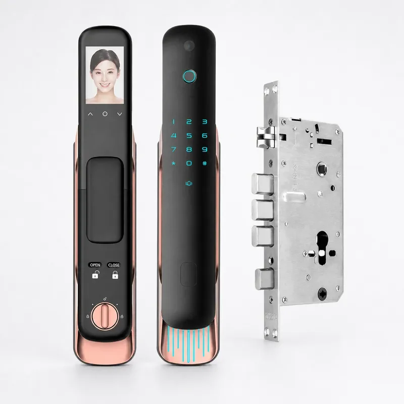 Tuya Smart Password Lock Fingerprint Face Recognition Video Intercom Electronic Security Lock for Home Entrance Door