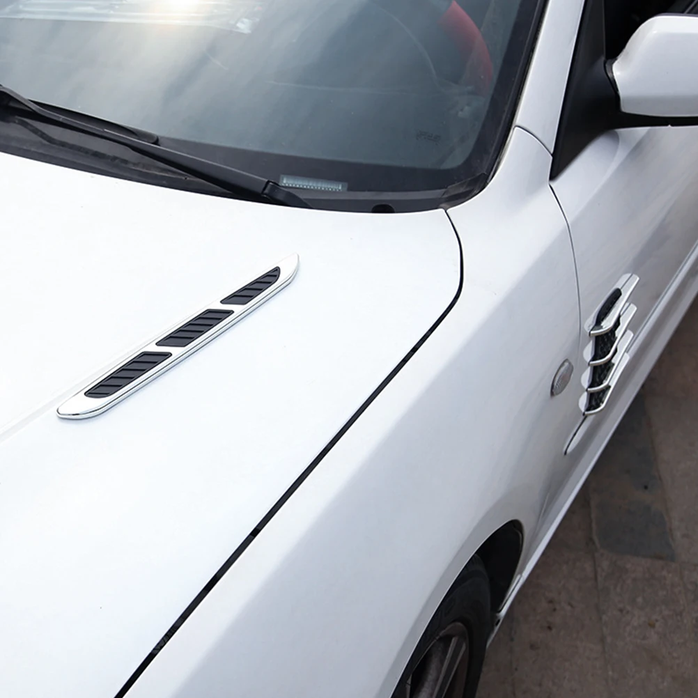 

Simulated Air Flow Strip Car Hood Vents Decoration Sticker Universal Fit Durable Auto Accessories Stylish Design Easy