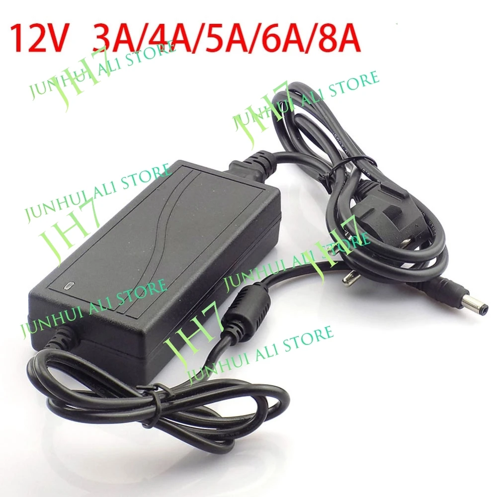 AC DC 240V 12V 3a 4A 5A 6A 8A US EU Plug 5.5mm x 2.5mm LED Power Adapter Supply Charger driver adaptor for LED Strip B1