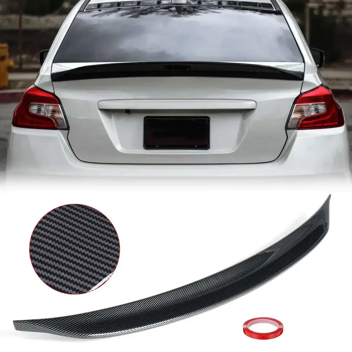 FOR SUBARU WRX STI VA1 VA2 15-21 Carbon Fiber Color DUCKBILL HIGHKICK Rrear Deck Spoiler Lid Tail Car Accessories Exterior Part