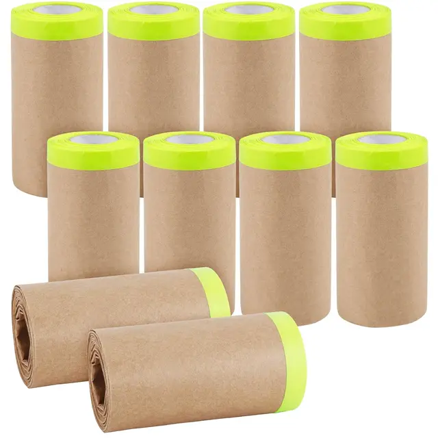 Wstępnie przyklejony papier maskujący obrys ścienny pokrycie do malowania natryskowego maskujący papier ochronny uroda samochodu farba maskująca papier rzemieślniczy