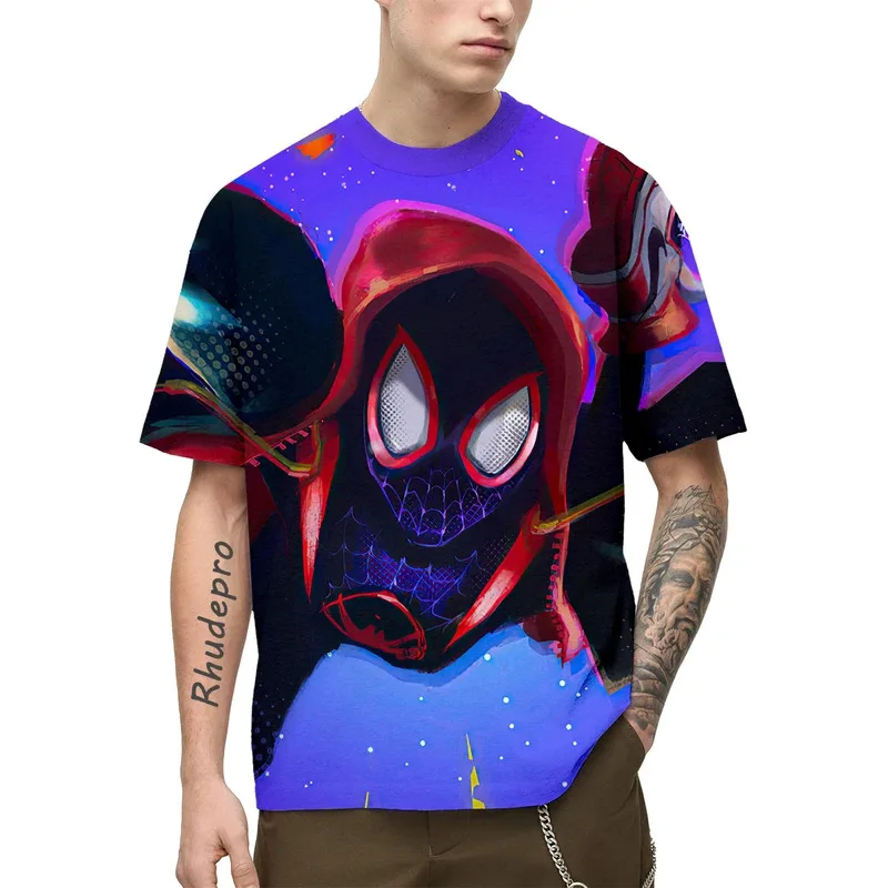 Miniso 2024 New Venom Movie T-shirt Avengers Men Women Short Sleeve Spider-Man Printed Top Groot Cute Cartoon Casual Kids