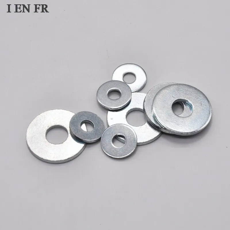 

2/10Pcs Galvanized Steel Flat Washer O-Ring Plain Washers Sealing Solid Gasket Flat Plain Spacers GB96 M3 M4 M5 M6 M8 M10 M12
