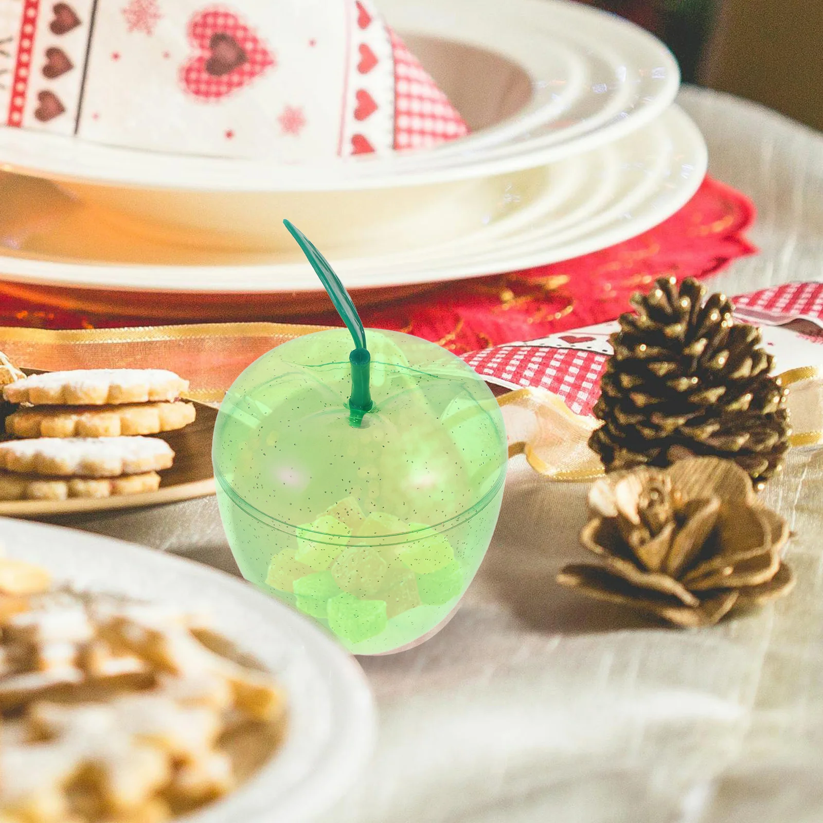 

3pcs shaped Gift Boxes Xmas Decor Plastic Candy Jars Storage Containers Dried Fruit Holders Transparent Snacks Jar Party