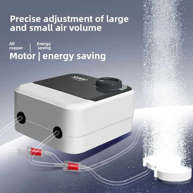 Ultra Quiet & Powerful Air Pump SeBO AQ-005 - High Output Oxygen Pump for Aquarium, Silent Operation