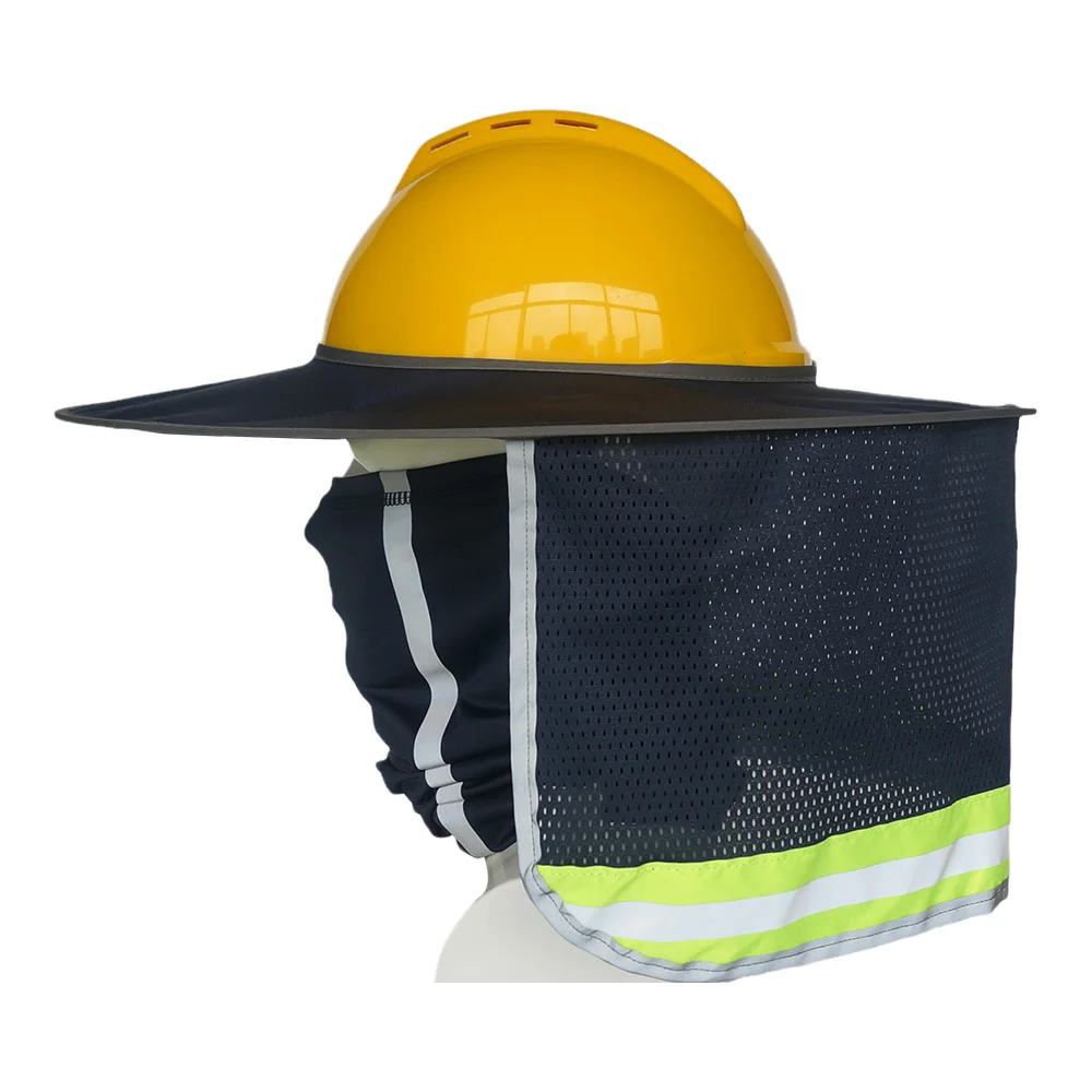 

2 Pcs Sun Hard Hat Neck Protection High Visibility Full Brim Mesh Sun Protection and Neck Gaiter Bandana Face Scarf for Hard Hat