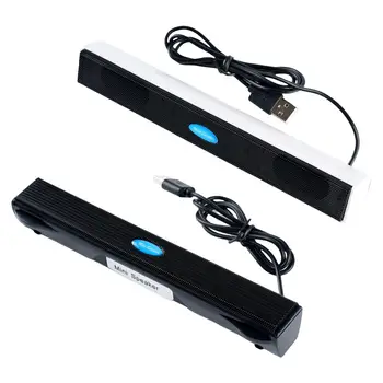 Clip on USB Wired Computer Speaker Bass Subwoofer Stereo Sound Soundbox plug and play Mini Sound Bar for PC Laptop Long speaker