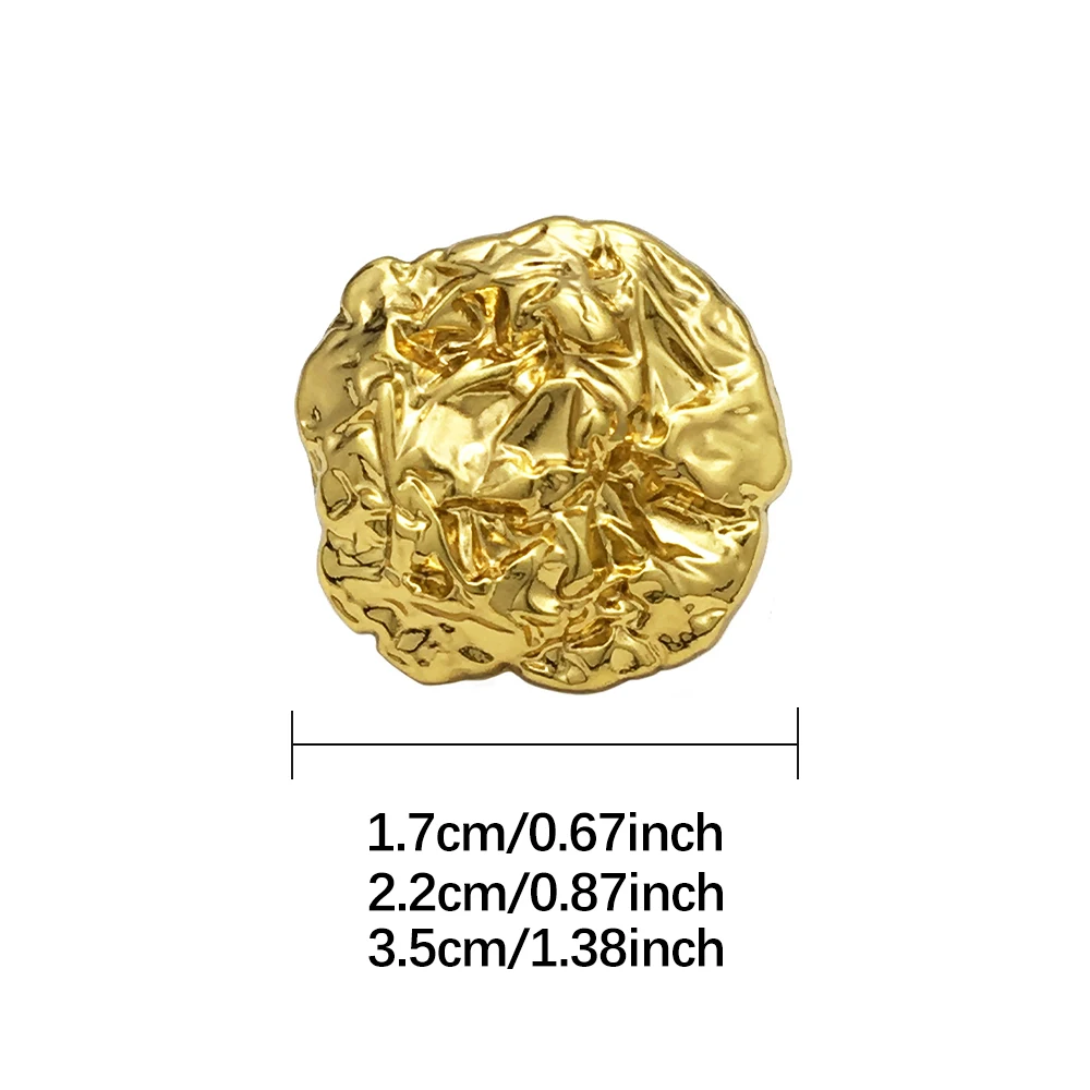 10 قطعة أزرار معدنية مجردة متعددة الاستخدامات للسترات/الحقائب/الحرف اليدوية ذاتية الصنع ، 17/22/35 مللي متر أزرار ذات شكل غير منتظم الذهب والفضة