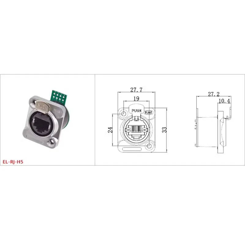 RJ45 Ethernet Cable Connector Industrial Micro CAT5E CAT6A Network Plug 8P rj45 D Type Panel Mount Straight Right Angled Socket