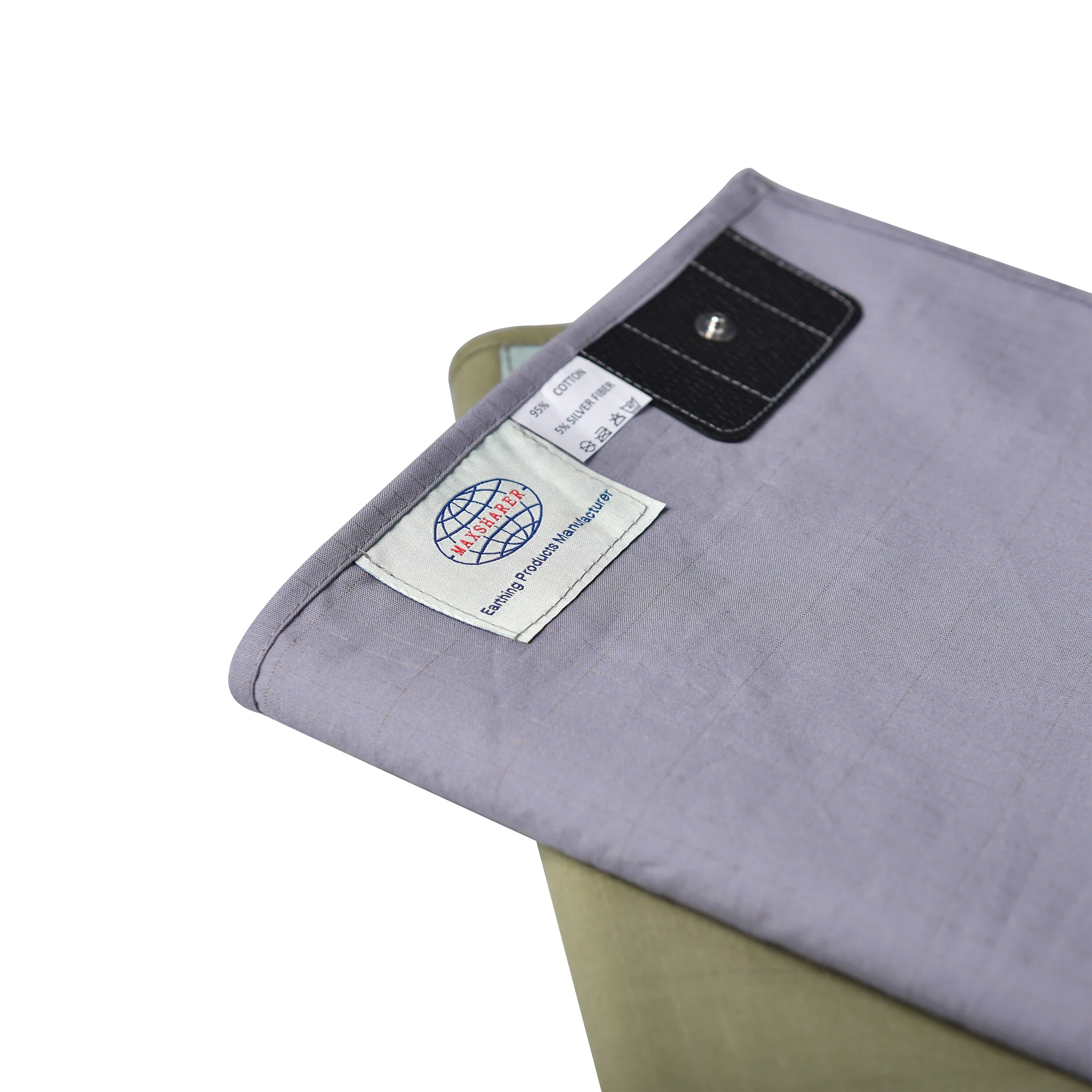 MAXSHARER Grounding Bed Sheet Conductive Silver Fiber Flat Sheet Organic Cotton Earthing Sheet for Better Sleep Nature Health