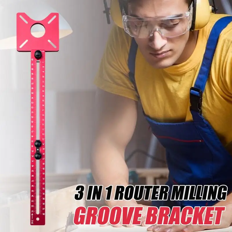 Alumínio Router Table Insert Plate, Milling Groove Bracke, 3 em 1 Router Tool, adequado para várias funções