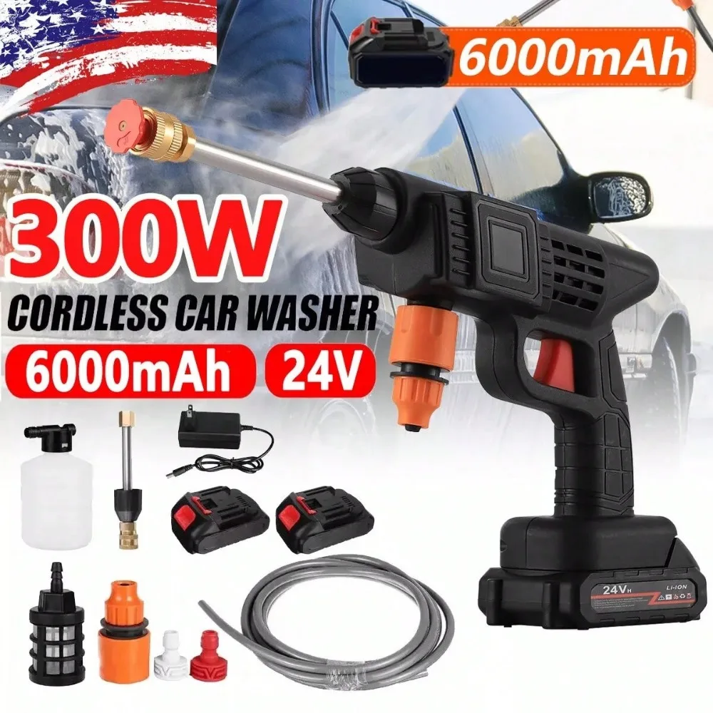 

Cordless Pressure Washer, 2-In-1 Nozzle Cordless Power Pressure Washer Handheld, Portable High Pressure Cordless Power Washer