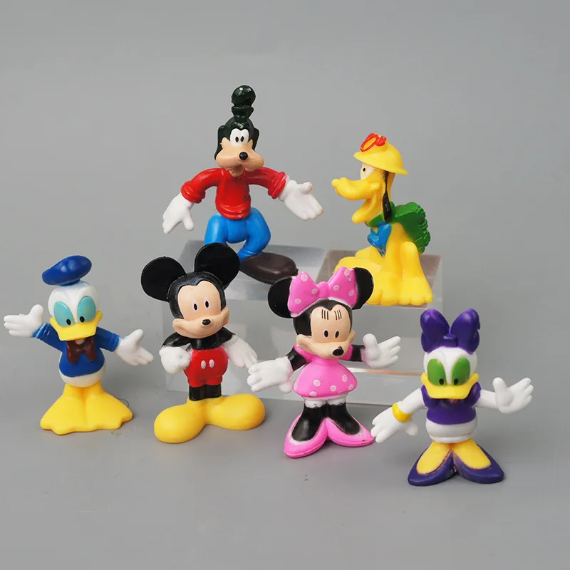 Disney Anime Mickey Minnie Donald Duck Cute Action Figure Cake Decoration Model Decoration Kawaii Toys Children's Charm Gifts