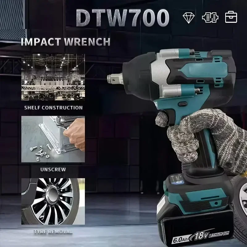 마키타 DTW700 브러시리스 전동 렌치 고토크 18V 무선 드릴 드라이버 충전식 전동 공구 토크 렌치