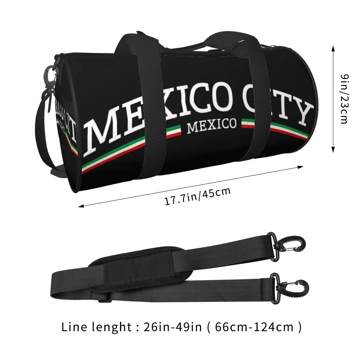 Mexico City Mexico Gym Bag Training Sports Bags Couple Custom Large Capacity Vintage Fitness Bag Weekend Handbags