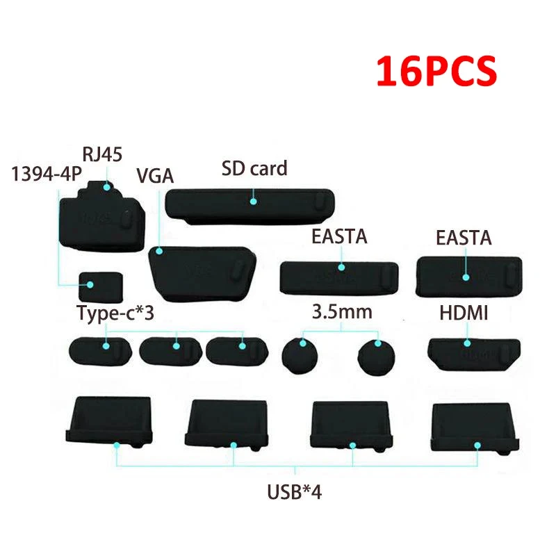 

1/2set Silicone Dust Plugs For Laptop Port Protector Cover Notebook PC VGA USB Interface Dustproof Waterproof Protection Plug