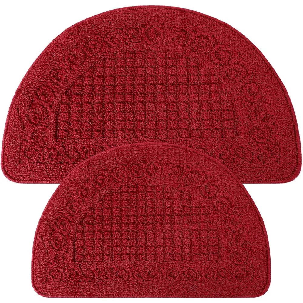 

2 pcs red kitchen rugs 15 x 22 inches 18 x 30 inches kitchen mats non skid washable doormat indoor entrance absorbent standing h