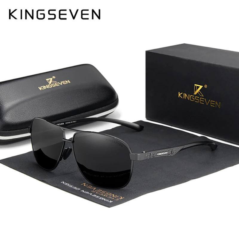 

Оригинальные мужские солнцезащитные очки KINGSEVEN высокого качества, поляризационные очки для вождения, солнцезащитные очки с алюминиевым дужком Gafas de sol Masculino
