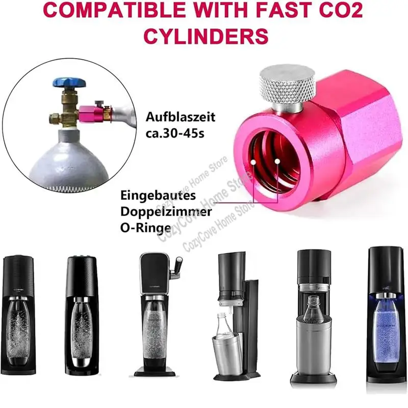 CO2 Quick Refill Adapter For Sodastream Duo, Crystal 3.0 Terra Art E-Duo Perfect GAIA, Quick Connect Adapter W21.8-14-A27R