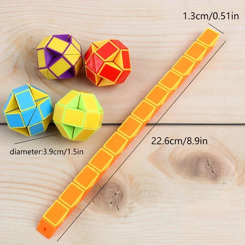 Folding Magic Snake Ruler Puzzle Antistress Cube Educational Toy Kids Birthday Party Favors Goodie Bags School Reward