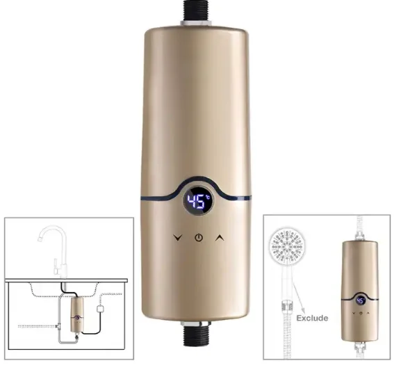 5500W New Design Small Size Instant Electric Induction Shower Water Heater with Tap