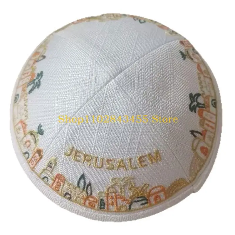 49MC Foldable Ethnic Round Hat Kippah Cap For Men Casual And Outdoor Cultural Event