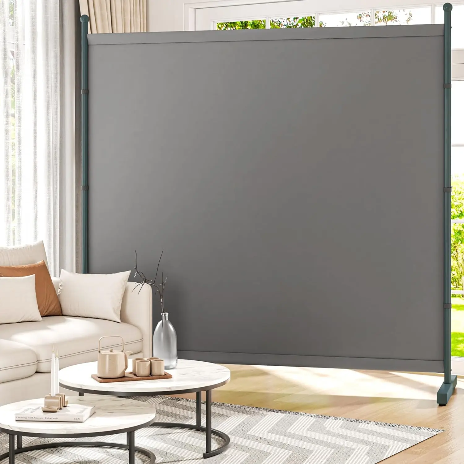 

6FT Extra Thick Single Panel Room Divider, Heavy Duty Privacy Partition Screen Wall Divider for Room Separation, Freesta