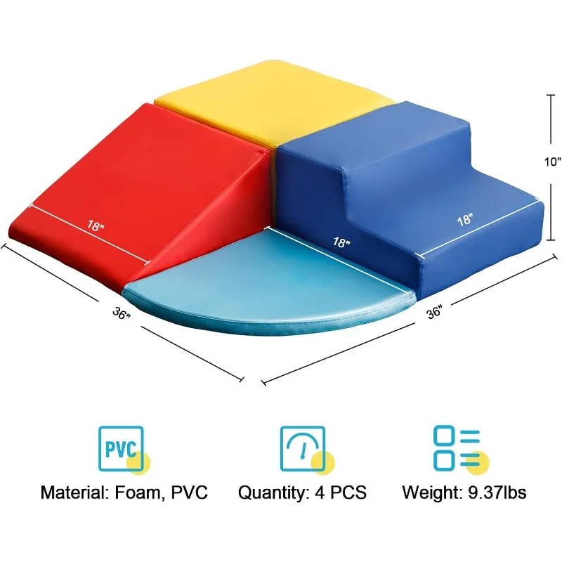 保育園のリビングルーム用のフォームクライミングブロック、色付きの屋外ゲーム、クライミングおもちゃ、クロールとスライド、屋内おもちゃ、4個