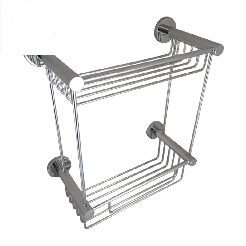 

Bathroom brass double basket Shelf for Shampoo