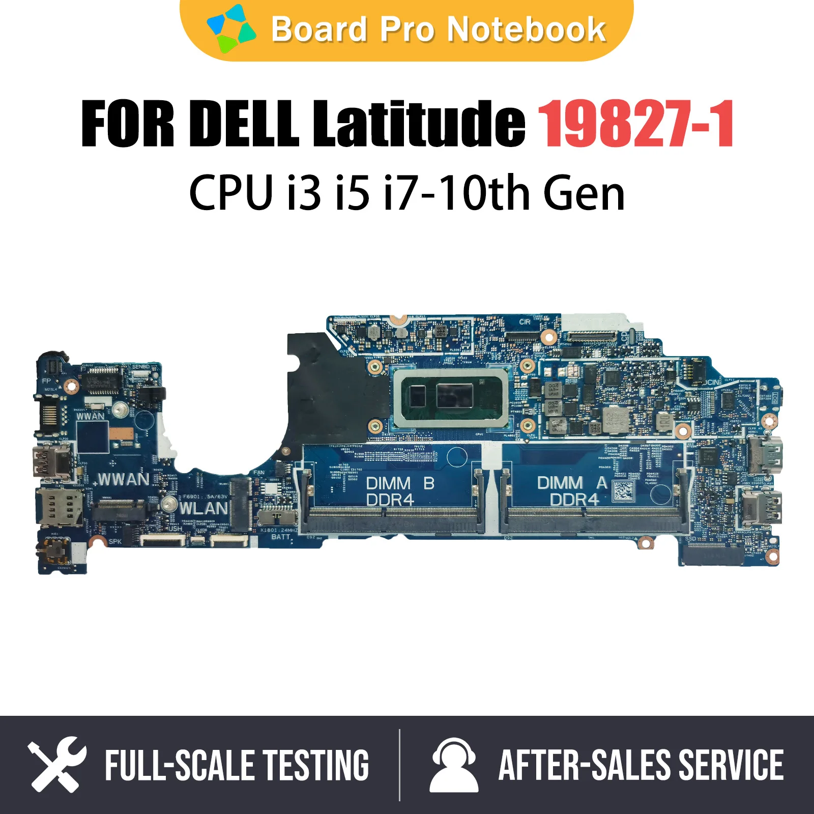 

Laptop Motherboard For Dell Latitude 5310 19842-1 CN-0KT2NC CN-0D2CKD CN-0T2K7X Notebook Mainboard I3 I5 I7 10th Gen CPU