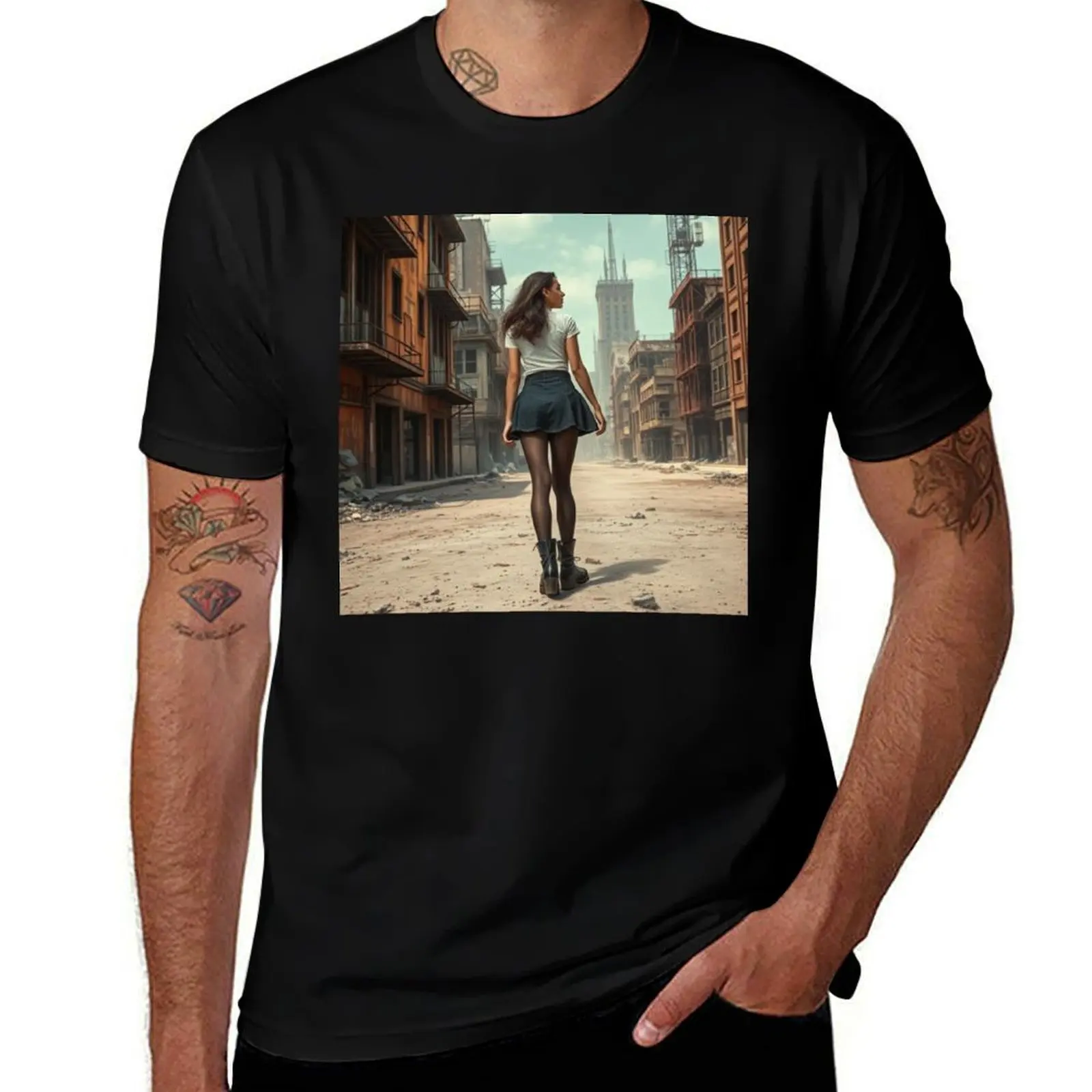 A lonely walk T-Shirt Casual Everyday Short Sleeve T-Shirt