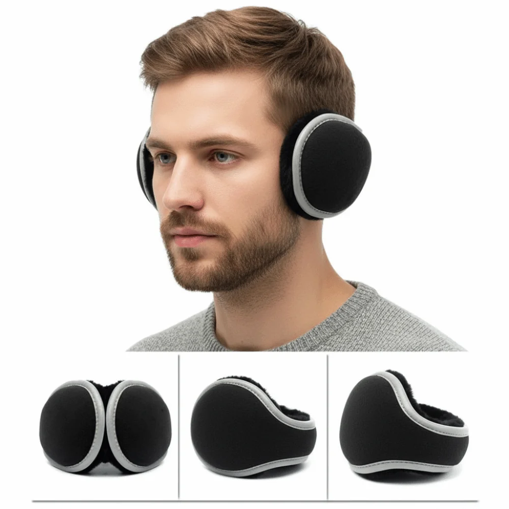 with Reflective Tape Foldable Earmuff Soft Windproof Ear Warm Protector Thicken Cold Proof Winter Warm Ear Muff