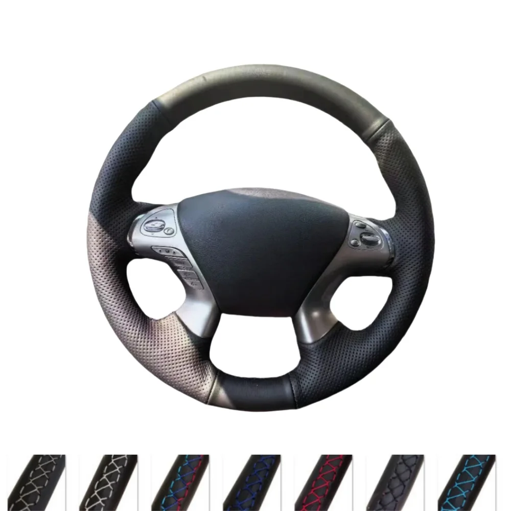 

Braid Car Steering Wheel Cover Wrap Hand Sewing Microfiber Leather Non-Slip For Nissan Murano 2015-2019 Pathfinder 2012-2019