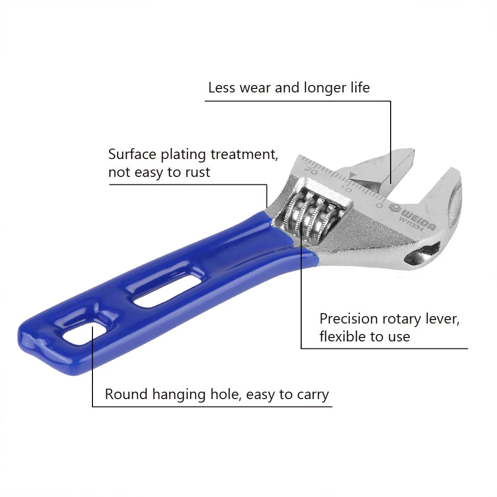 Maximum 250mm Diameter Universal Spanner Mini Hand Tools Adjustable Wrench Multifunction