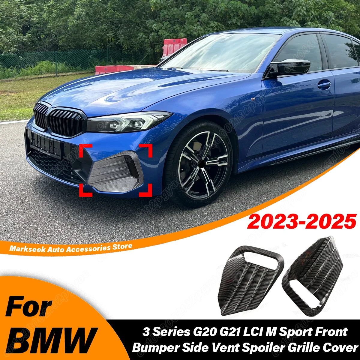 

Для BMW 3 серии G20 G21 LCI M Sport 2023 2024 2025 автомобильный передний бампер противотуманная фара рамка крышка комплект модификации разветвителя кузова