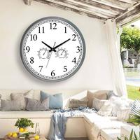 18-Inch Waterproof Outdoor Wall Clock with Temperature And Humidity Display Silent round Minimalist Design for Living Space