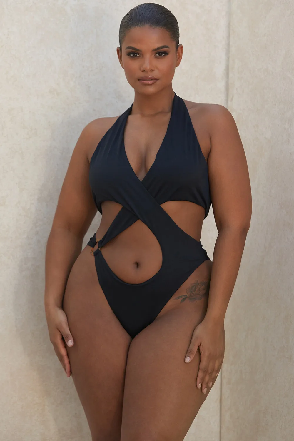 Gorący na wysoki wzrost Cut Monokini Plus rozmiar biały czarny stroje kąpielowe kobiety jednoczęściowy strój kąpielowy wyciąć strój kąpielowy body Push Up Trikini — zdjęcie 5
