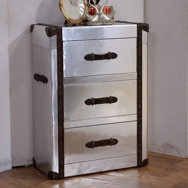 

Aluminum leather rivet locker, industrial style furniture