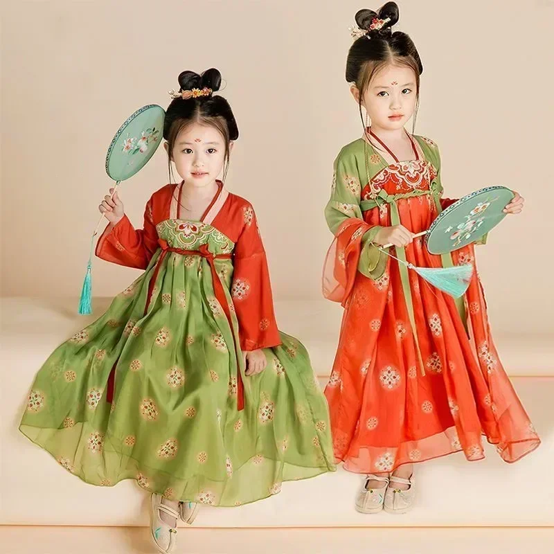 

Chinese Hanfu Cosplay Children Princess Girls Dress Summer Party Costume Girl Dresses Vintage Kids Clothes Vestido Casual Baby