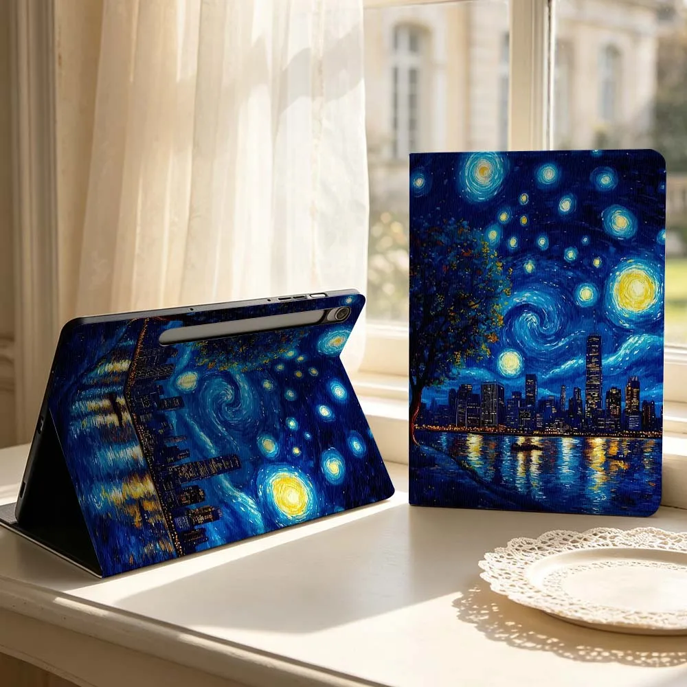 Cartoon Starry Night Sky For Samsung Galaxy Tab S11 S10 S9 S8 S7 S6 A9 A8 A11 Lite FE Plus Pen Tray Tablet Case Soft
